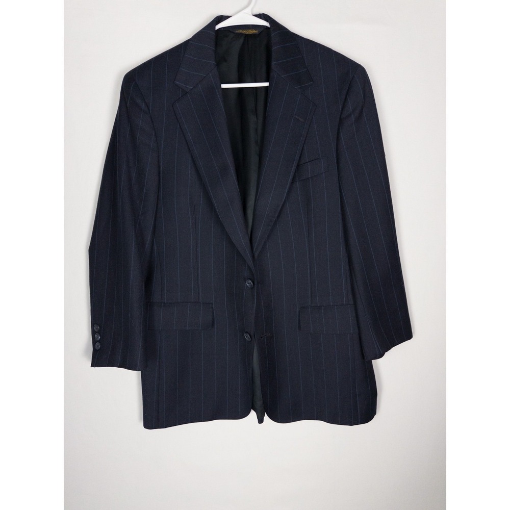 Brook‎ Brothers Blazer Mens Navy 42R Pinstripe Single Breasted 2 Button USA Made